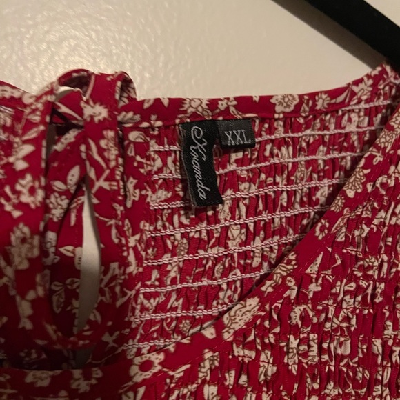 Kranda Round Neck Short Flutter Sleeve Smocked Floral Maxi Dress XXL - Picture 9 of 11